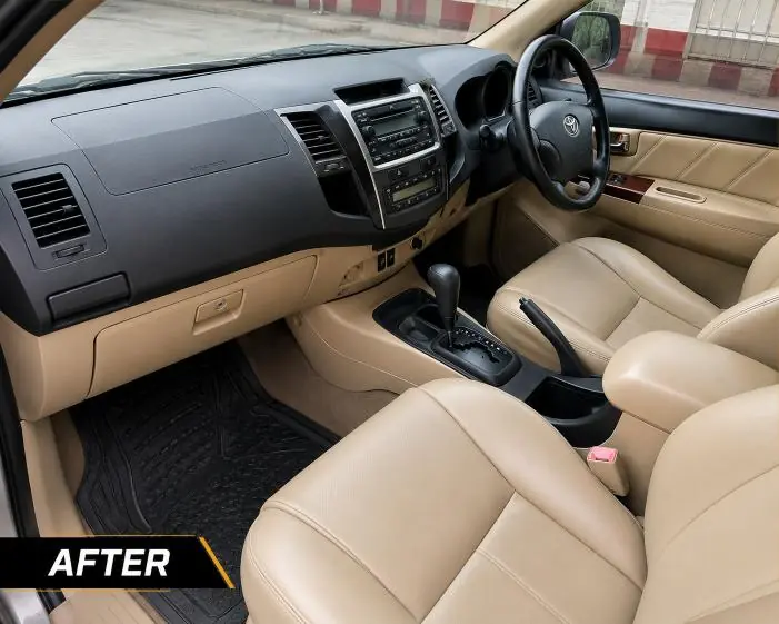 Toyota interior after deep cleaning